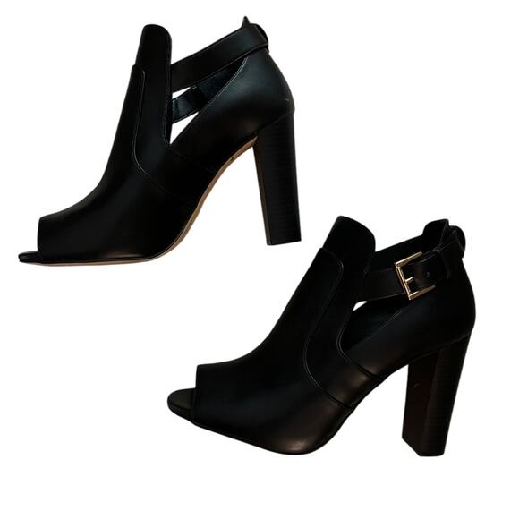 NWOT Michael Kors Lawson Open Toe Black Booties - Sz 9.5 - Picture 3 of 6